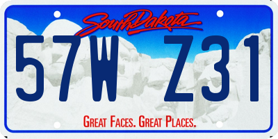 SD license plate 57WZ31