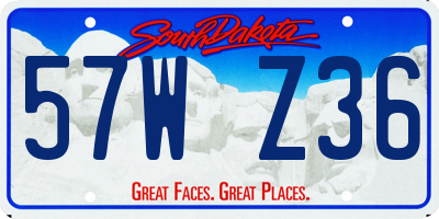 SD license plate 57WZ36