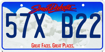 SD license plate 57XB22