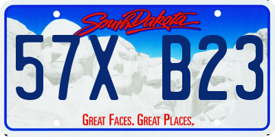 SD license plate 57XB23
