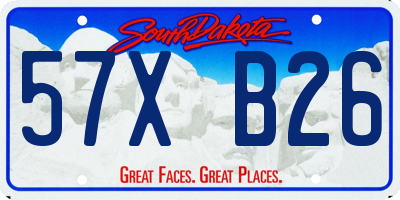 SD license plate 57XB26