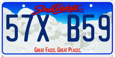 SD license plate 57XB59