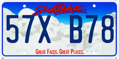 SD license plate 57XB78
