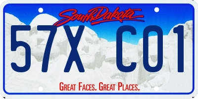 SD license plate 57XC01