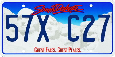 SD license plate 57XC27