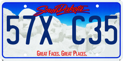 SD license plate 57XC35