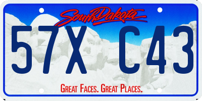 SD license plate 57XC43