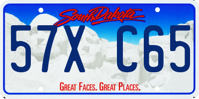 SD license plate 57XC65