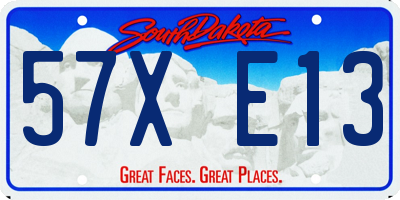 SD license plate 57XE13