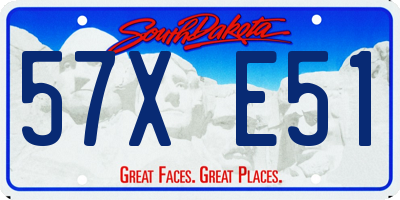 SD license plate 57XE51