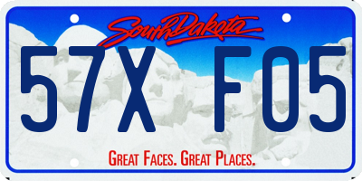 SD license plate 57XF05