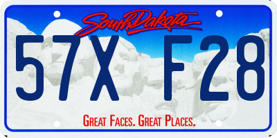 SD license plate 57XF28