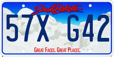 SD license plate 57XG42