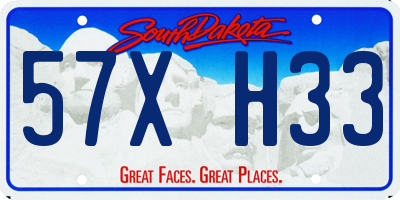 SD license plate 57XH33