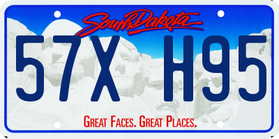 SD license plate 57XH95