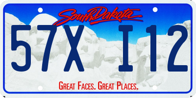SD license plate 57XI12