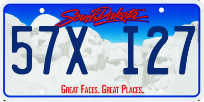 SD license plate 57XI27