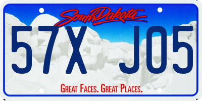 SD license plate 57XJ05