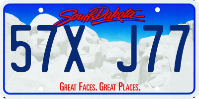 SD license plate 57XJ77