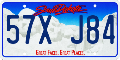 SD license plate 57XJ84