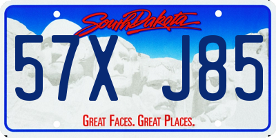 SD license plate 57XJ85