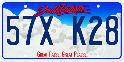 SD license plate 57XK28
