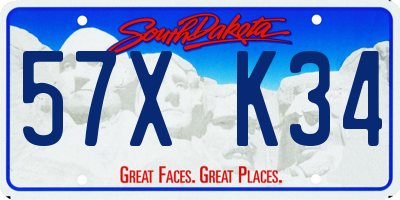 SD license plate 57XK34