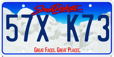 SD license plate 57XK73
