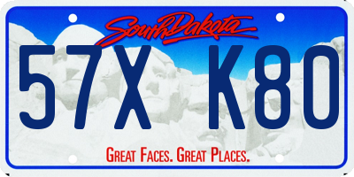 SD license plate 57XK80