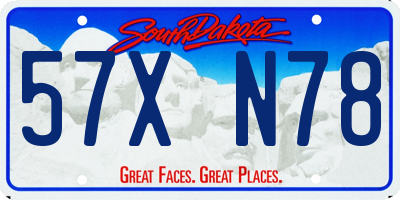 SD license plate 57XN78
