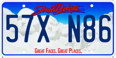 SD license plate 57XN86