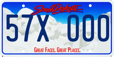 SD license plate 57XO00