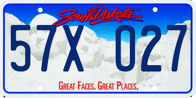 SD license plate 57XO27