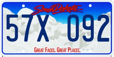 SD license plate 57XO92