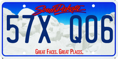 SD license plate 57XQ06