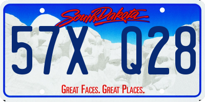 SD license plate 57XQ28