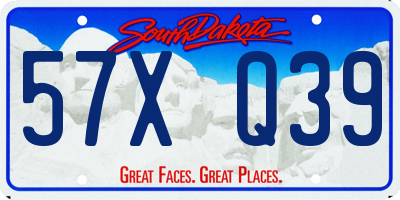 SD license plate 57XQ39