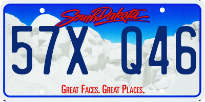 SD license plate 57XQ46
