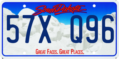 SD license plate 57XQ96