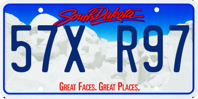 SD license plate 57XR97