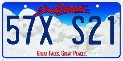 SD license plate 57XS21