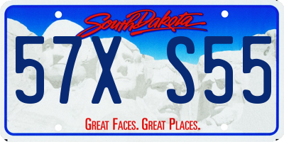 SD license plate 57XS55