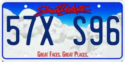 SD license plate 57XS96