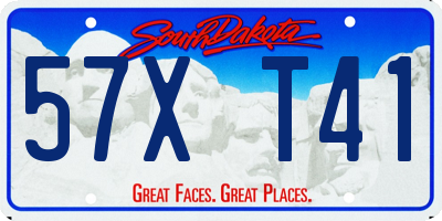 SD license plate 57XT41