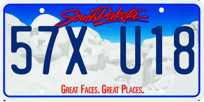 SD license plate 57XU18