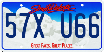 SD license plate 57XU66