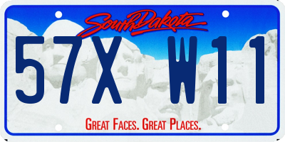 SD license plate 57XW11