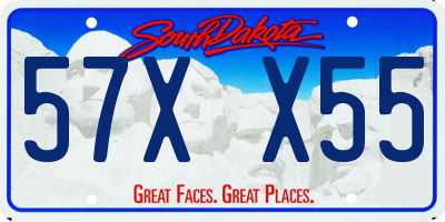 SD license plate 57XX55