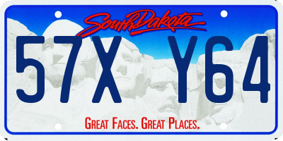 SD license plate 57XY64