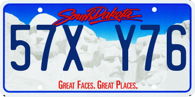 SD license plate 57XY76